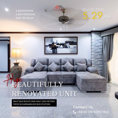 Picture of Large, renovated unit ✅2 bed 2 bath 👍size 139 sq.m Jomtien - Thapraya  location