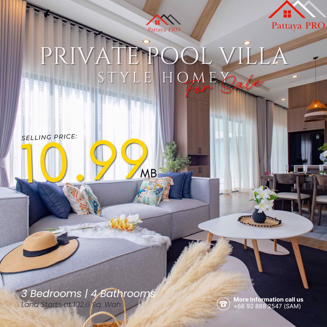 Private Pool Villa in Homey Style. At Mabprachan