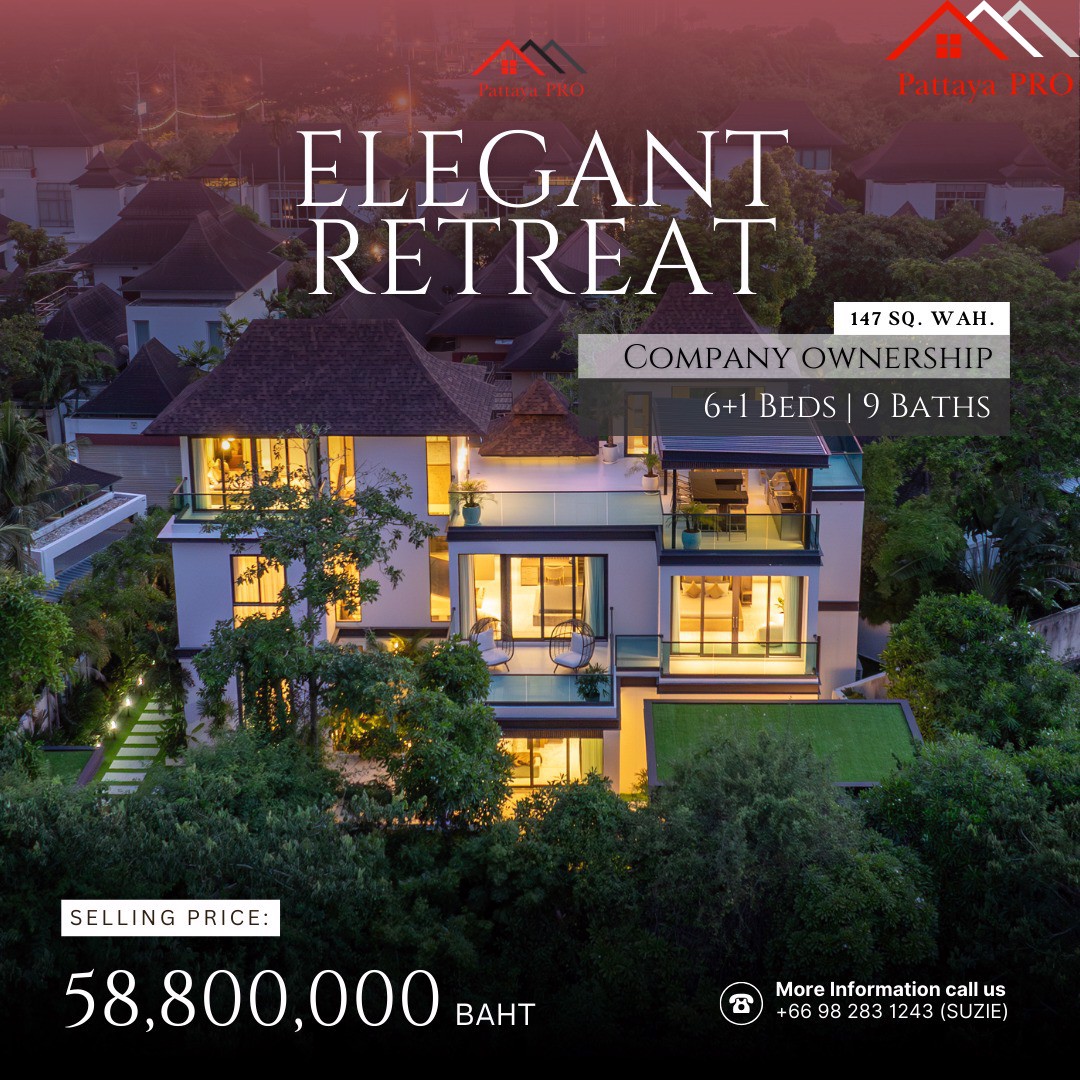 Live the Dream – Luxury Pool Villa. For Sale in Exclusive Nagawari Village, Na Jomtien