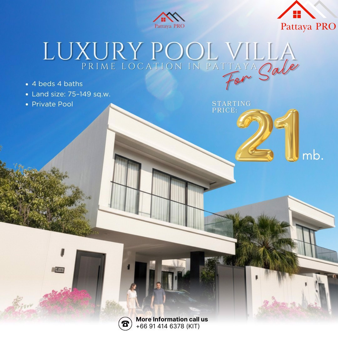 Luxury Pool Villa with Private Swimming Pool 📍 Prime Location in Pattaya