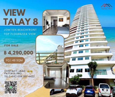 Picture of For Sale 🌊 VIEW TALAY 8 Jomtien.Top Floor 30th | Sea View | Beachfront.48 Sqm. | FQ
