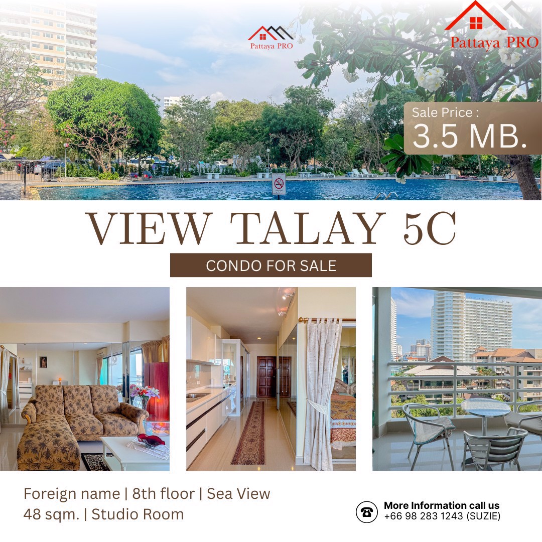 🌊Prime Beachfront Living – View Talay 5C 🌊Newly Renovated | 8th Floor | Direct Beach Access