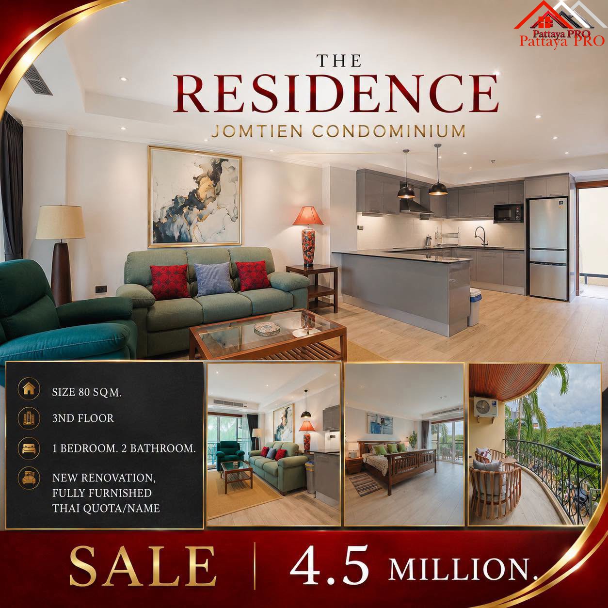 Renovated Condo for Sale in Jomtien -ready to move in-