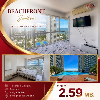 Picture of 🏖️Beachfront condo in Jomtien, 1 bedroom, 32 sq.m., 15th floor+, sea view, only 2.59 MB.‼️😍