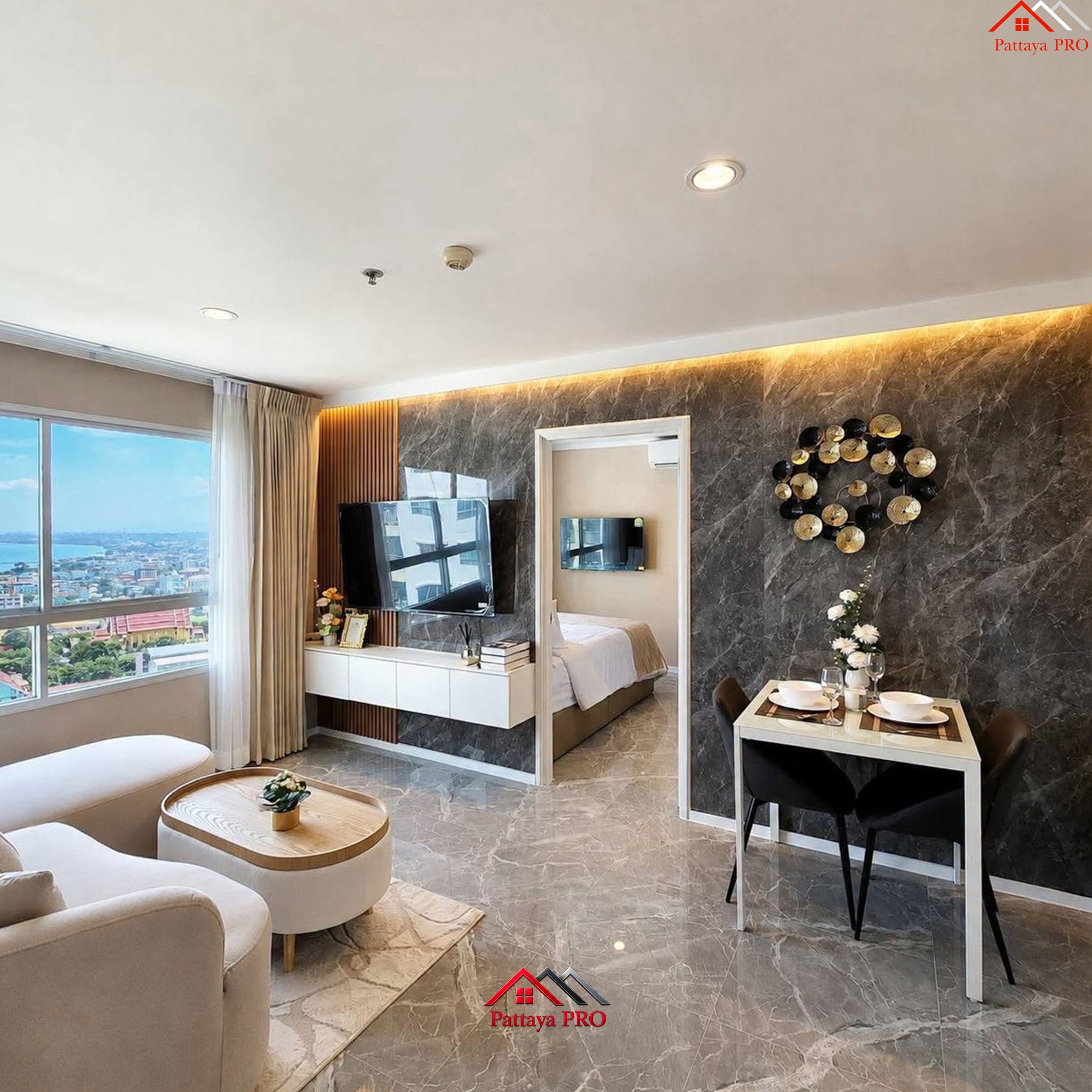💥 **LUMPINI VILLE WONGAMAT–NAKLUA** 💥 ✨ **High Floor | Corner Unit | Sea View | Newly Renovated**