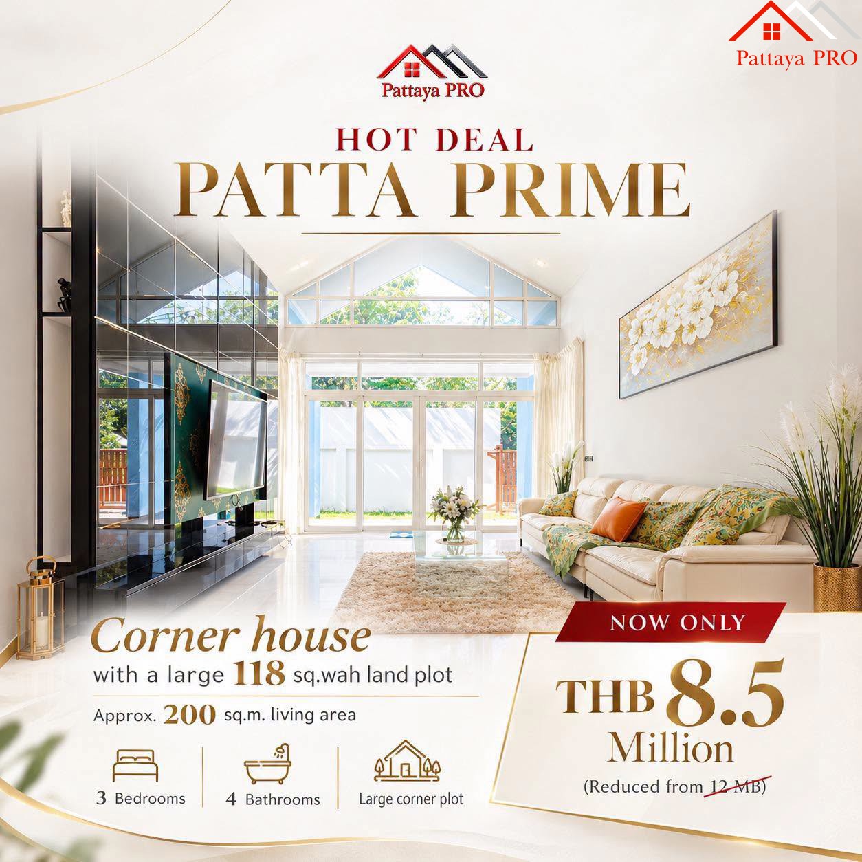 🔥 HOT DEAL | PATTA PRIME🏡 Spacious Corner House | Large 118 Sq.Wah Plot