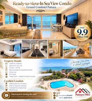 Picture of 🌊 Ready-to-Move-In Sea View Condo in a Great Pattaya Location