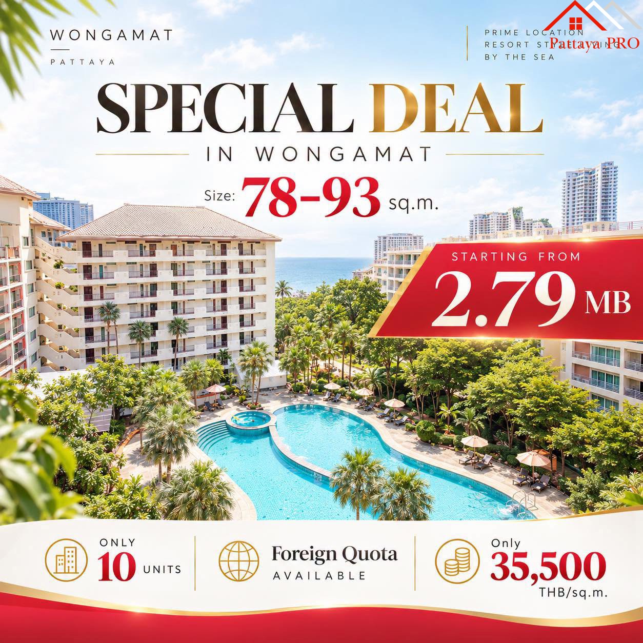 🔥 SPECIAL DEAL IN WONGAMAT — ONLY 10 UNITS🏡 Wongamat Privacy Residence 🌍 Foreign Quota available
